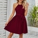 thumbnail image 5 of Vestido acampanado para mujer Sin mangas Cuello halter Vestidos de playa Color sólido para cóctel FLhrweasw Para estrenar, 5 of 7
