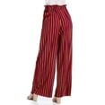 thumbnail image 4 of MixMatchy Women's Breathable Chiffon Fabric Loose Pleated Wide Leg Palazzo Pants with Ribbon Tie Elastic Band, 4 of 4