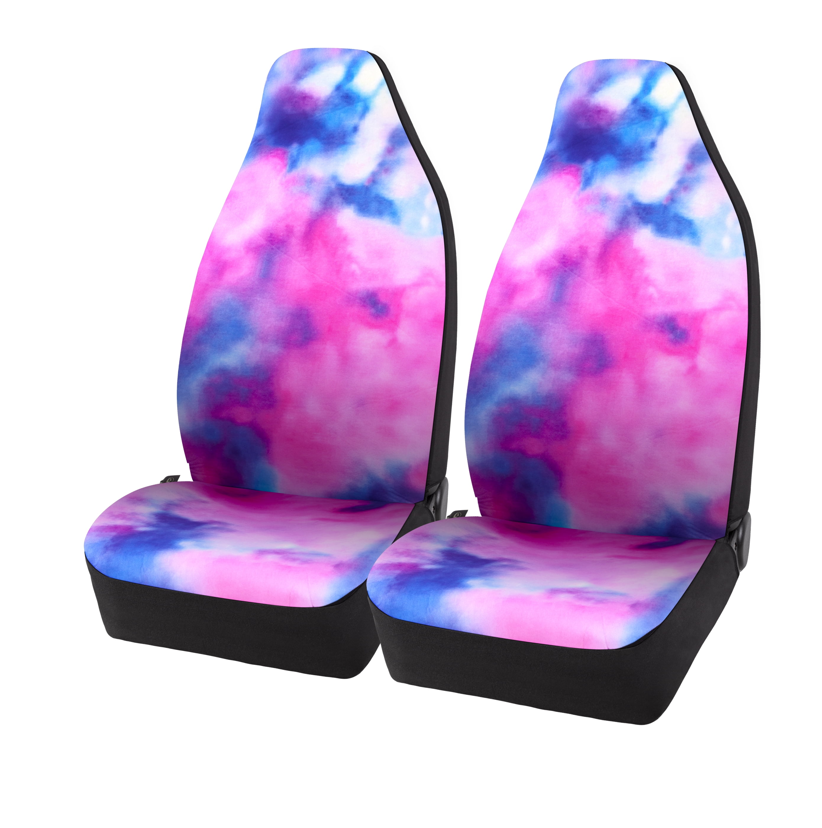 Auto Drive 5 Piece Seat Cover Kit Summer Sunset Tie Dye Colorful Polyester, Universal Fit, 2030SC01