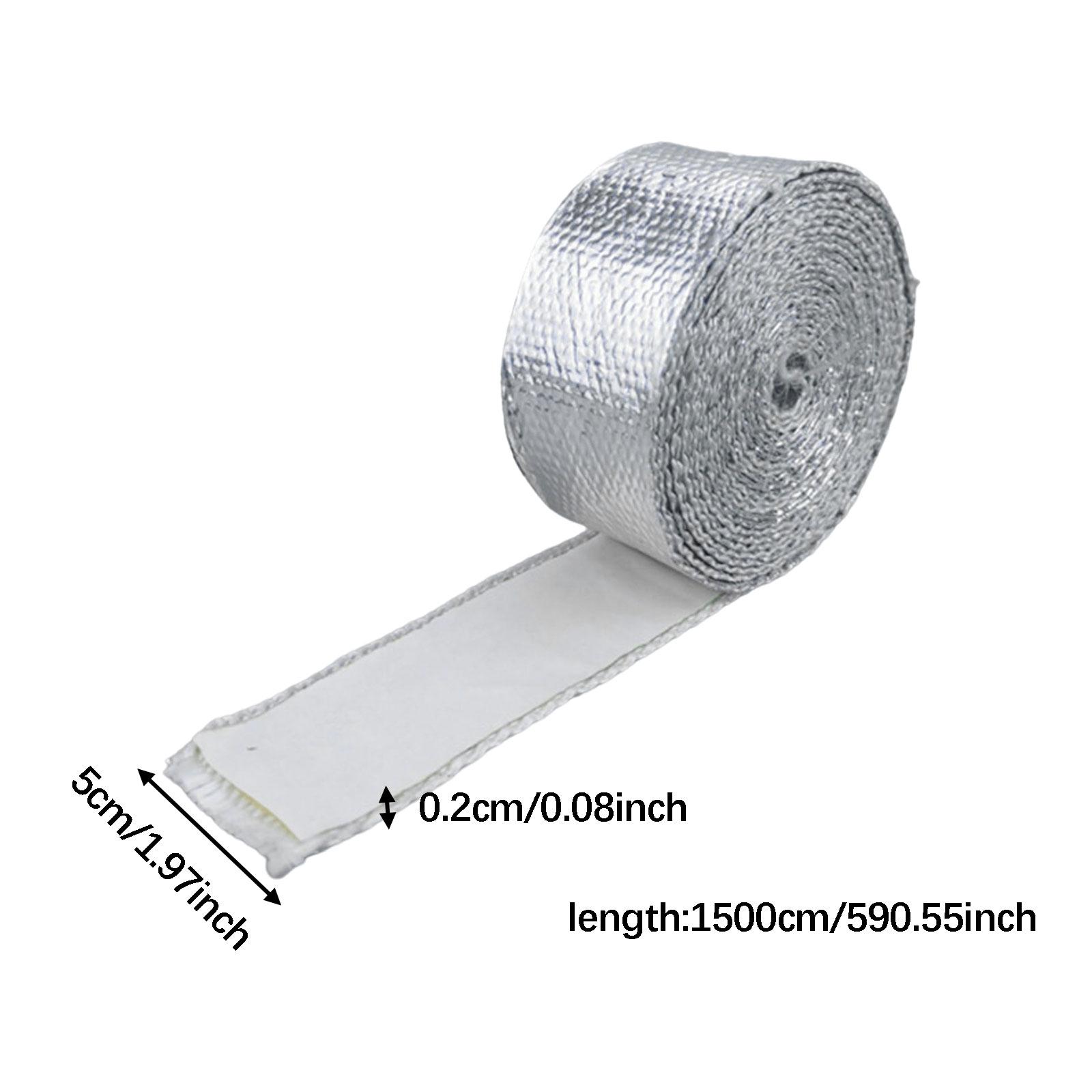 Miulika Fiberglass Aluminum Foil Tape High Temp Heavy Duty Multipurpose Sturdy Thermal Insulation Adhesion for Furnace Repair Ducting 2mmx50mmx15m