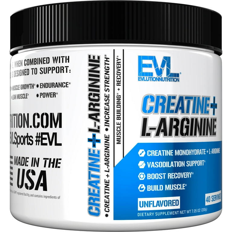 Evlution Nutrition Creatine + L-Arginine - Supports Vascularity, Recovery & Lean Muscle Growth