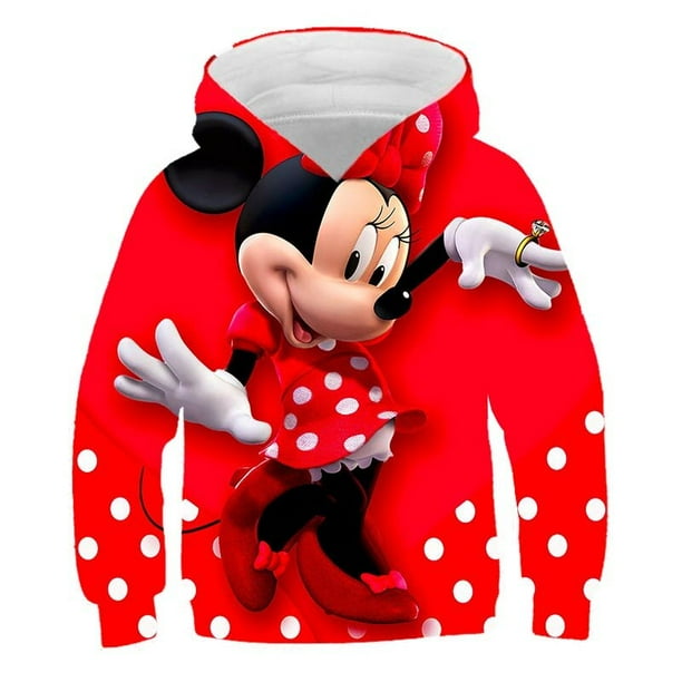 Sudaderas con capucha de Mickey Mouse para niñas, ropa de manga larga, Tops con capucha de la serie Disney para primavera y otoño, ropa de 1 a 14 años, 10T Gao Jinjia LED
