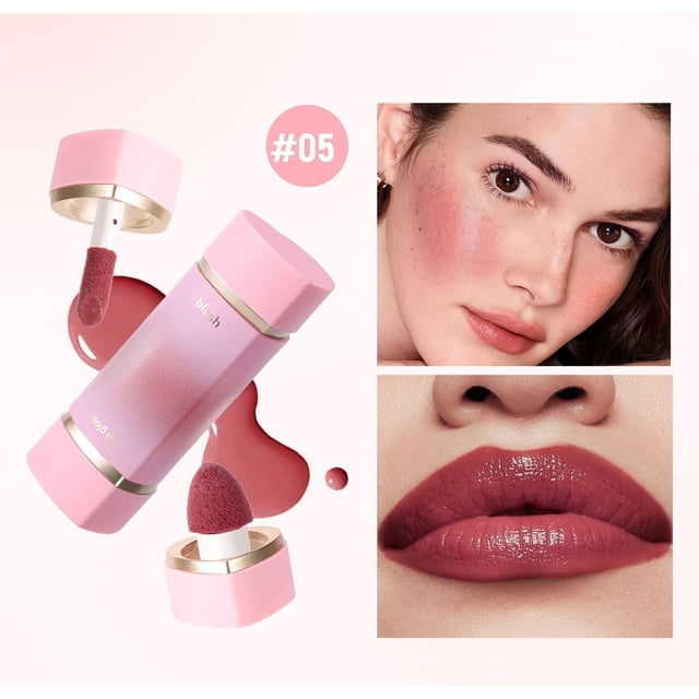 EGNMCR Lip And Cheek Liquids Powder Blusher Matte Easys To Color 6 Color Powder Blusher 9.5ml powders blusher