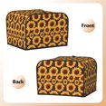 thumbnail image 2 of KLL Chocolate Plaid Sunflower Print 4 Slice Toaster Dust Covers Kitchen Small Appliance Cover with 2 Pockets,Can hold Jam Spreader Knife & Toaster Tongs (12.4 x 10.6 x 8.2), 2 of 6