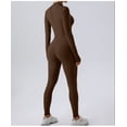thumbnail image 4 of FITOP Women's Long Sleeve Workout Jumpsuit Zip Front Sport Romper Bottom Pants Bodysuit Bodycon Sexy One Piece M, 4 of 8