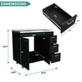 thumbnail image 6 of Ferretti Utility Sink with Three Drawers and Double Door Cabinet Black, 6 of 8