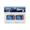 Brother P-Touch TC Tape Cartridges for P-Touch Labelers, 1/2"w, Red on Clear, 2/Pack
