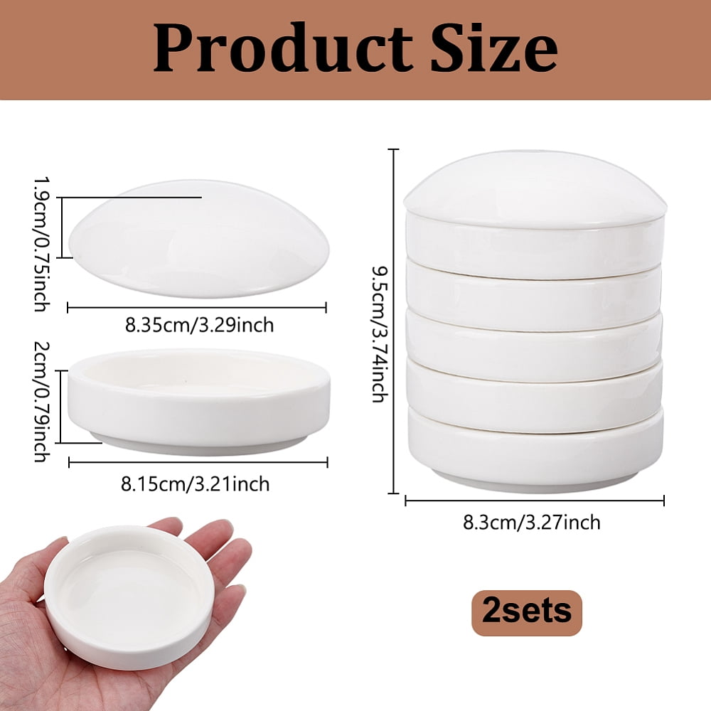 Five-layer Ceramic Ink Dish for Watercolor Mixing Palette Paint White 83x95mm diy