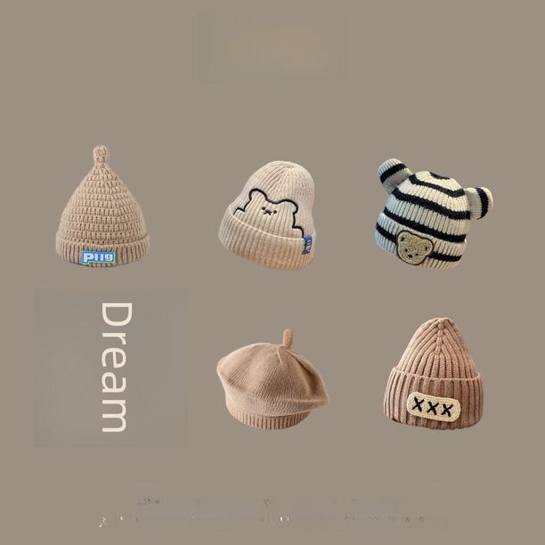 Gorro cálido para niños, estilo del mismo estilo para bebés, serie Mi Ka, gorro de dibujos animados, otoño e invierno, protección para los oídos para niños y niñas, gorro súper lindo