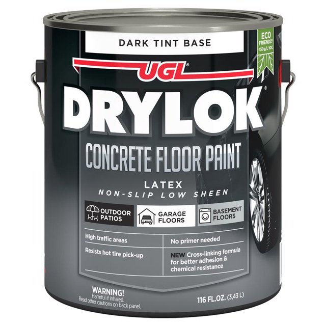 Pintura para pisos de concreto Drylok de látex con tinte oscuro de 3,78 litros, paquete de 2