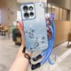 thumbnail image 1 of Kadem For Motorola Edge 50 Neo 5g Case Flower Pattern Tpu Gradient Phone Cover With Lanyards, 1 of 1