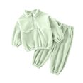 thumbnail image 5 of biudgviw Toddler Girls Boys Clothes Long Sleeve Half Zipper Fleece Sweatshirt 2 Piece Sweatpants Jogger Outfits Set, 5 of 7