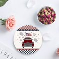 thumbnail image 3 of FMSHPON Independence Day Vintage Pickup Truck with American Flag Retro Car Set of 6 Round Coaster for Drinks, Absorbent Ceramic Stone Coasters Cup Mat with Cork Base for Coffee Table Bar Decor, 3 of 4