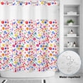 thumbnail image 2 of No Hook Shower Curtain, Colorful Polka Dot Shower Curtains for Bathroom with See Through Top Window, Rainbow Watercolor Polka Dots Waterproof & Washable Bath Curtain 66"x72", 2 of 9