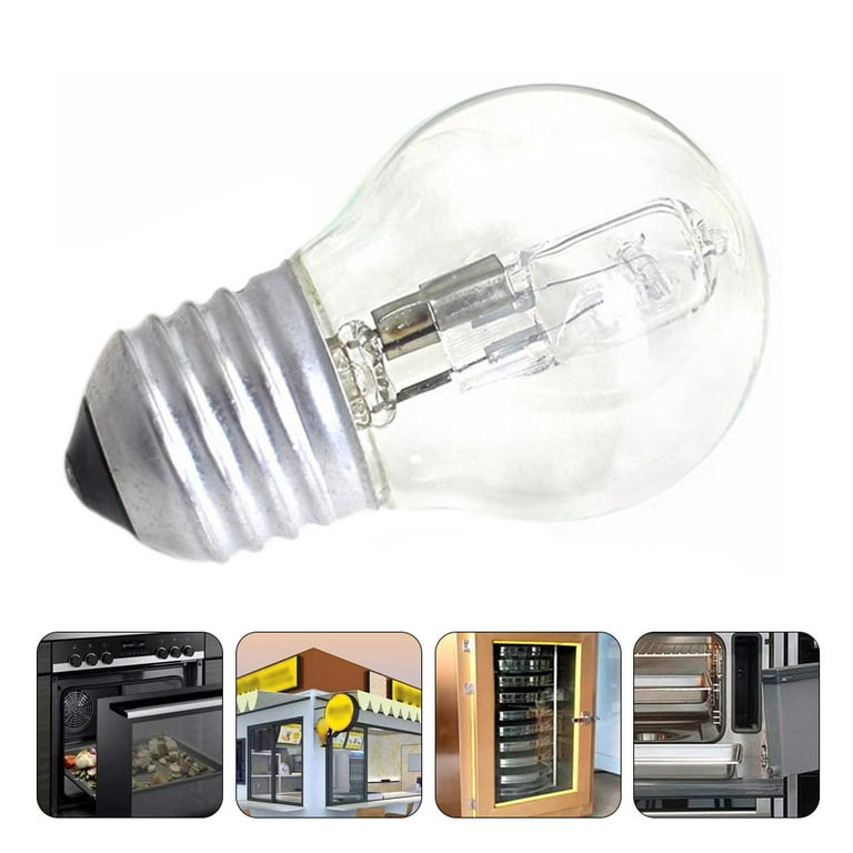 Ueetek 2pcs Oven Light E27 Heat-Resistant Appliance Replacement Bulb for Oven Stove, Size: 4.5x7.5cm