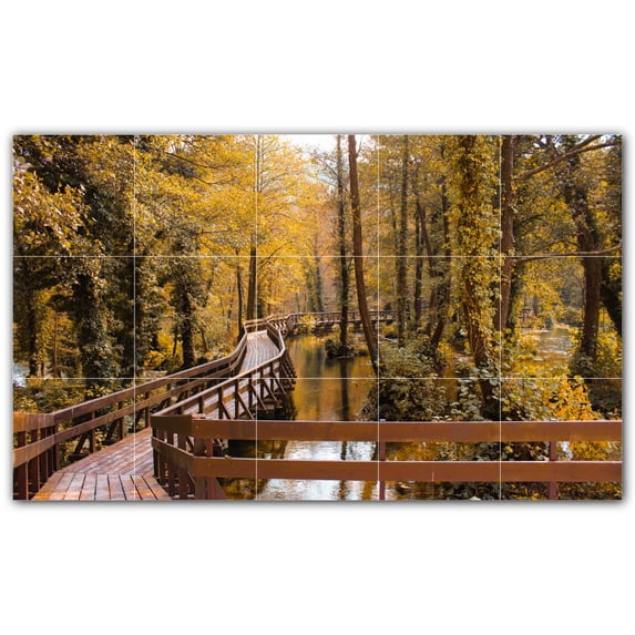 Picture-Tiles.com: Bridge Ceramic Tile Wall Mural WAL500274-53S. 21.25"W x 12.75"H using (15) 4.25" x 4.25" Ceramic Tiles-Satin Finish