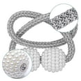 thumbnail image 6 of Vegcoo Magnetic Curtain Tiebacks, 6-Pack – Pearl Rope Holdbacks for Home, Office, and Hotel Windows (Grey), 6 of 7