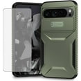 thumbnail image 1 of KOMI Case for Pixel 8A Case, Google 8A Case with Tempered Glass Screen Protector and Slide Camera Cover, Non-Slip Heavy Duty Shockproof Phone Cover for Google Pixel 8A Green, 1 of 5