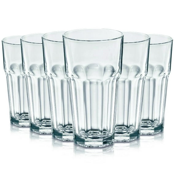 TableTop King 16 Ounce Cooler Glasses, Libbey Gibraltar Bottom Accent, Smoke Gray, Set of 6