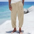 thumbnail image 1 of Puntoco Pantalones casuales largos para hombre Pantalones casuales de moda para hombre de color sólido con botones y pierna recta tipo tubo largos, 1 of 5