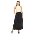 thumbnail image 2 of White Mark Women's Pleated Tiered Maxi Skirt, 2 of 6