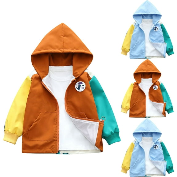 Pretxorve Kids Girls Boys Jacket Casual Hooded Long Sleeve Light Outerwear