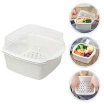 SOPOTUTU White Plastic Microwave Steamer for Meals, Easy to Use Kitchen Cooking Accessory