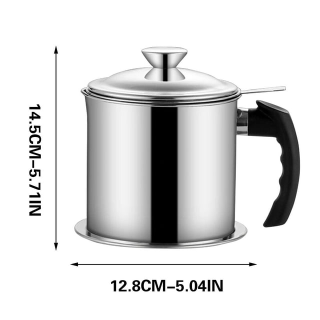 fheaev 304 Stainless Steel Filter Oil Pot With Drip Tray