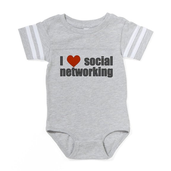 CafePress - Love Social Net - Cute Infant Baby Football Bodysuit