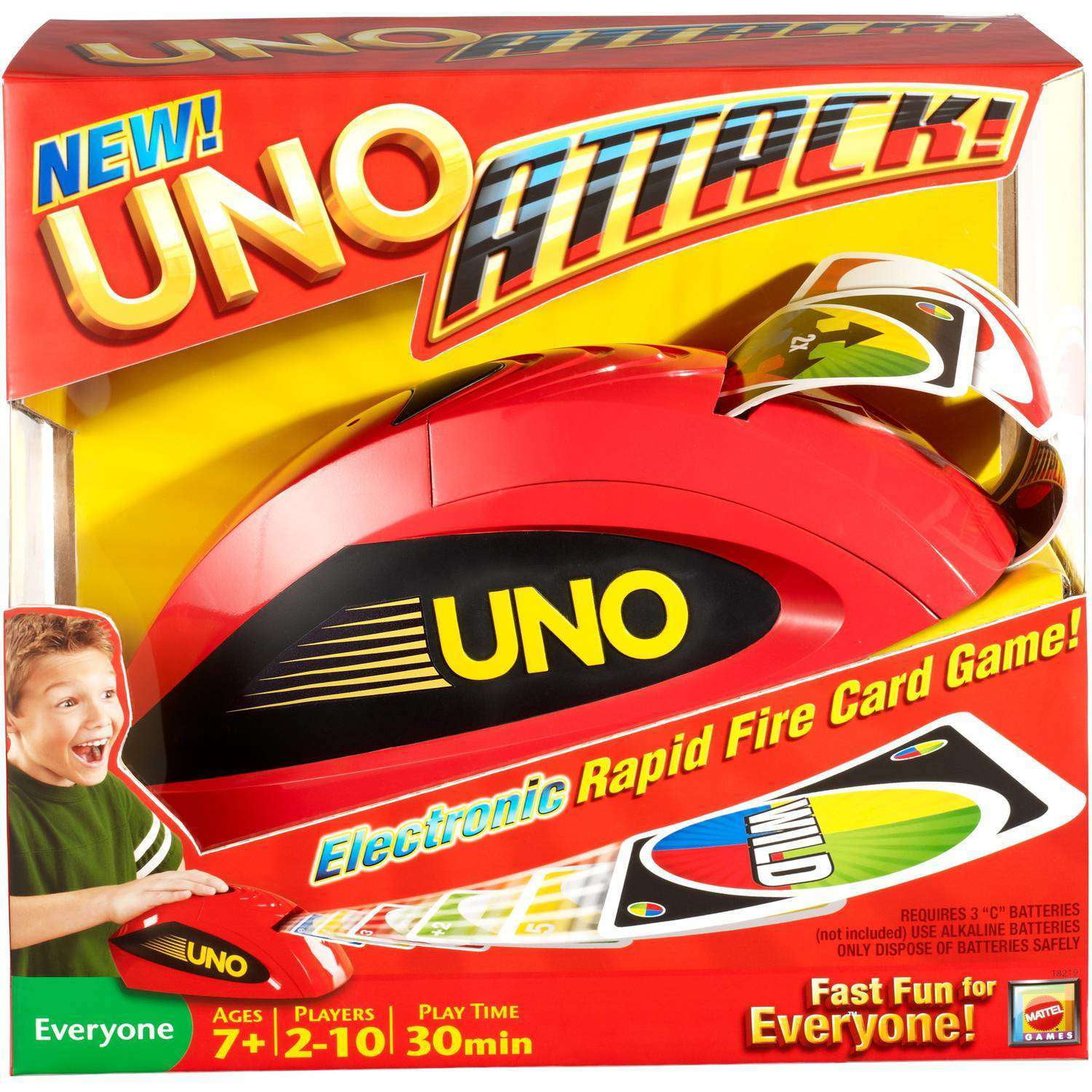Uno Attack Rapid Fire Card Game For 2 10 Players Ages 7y