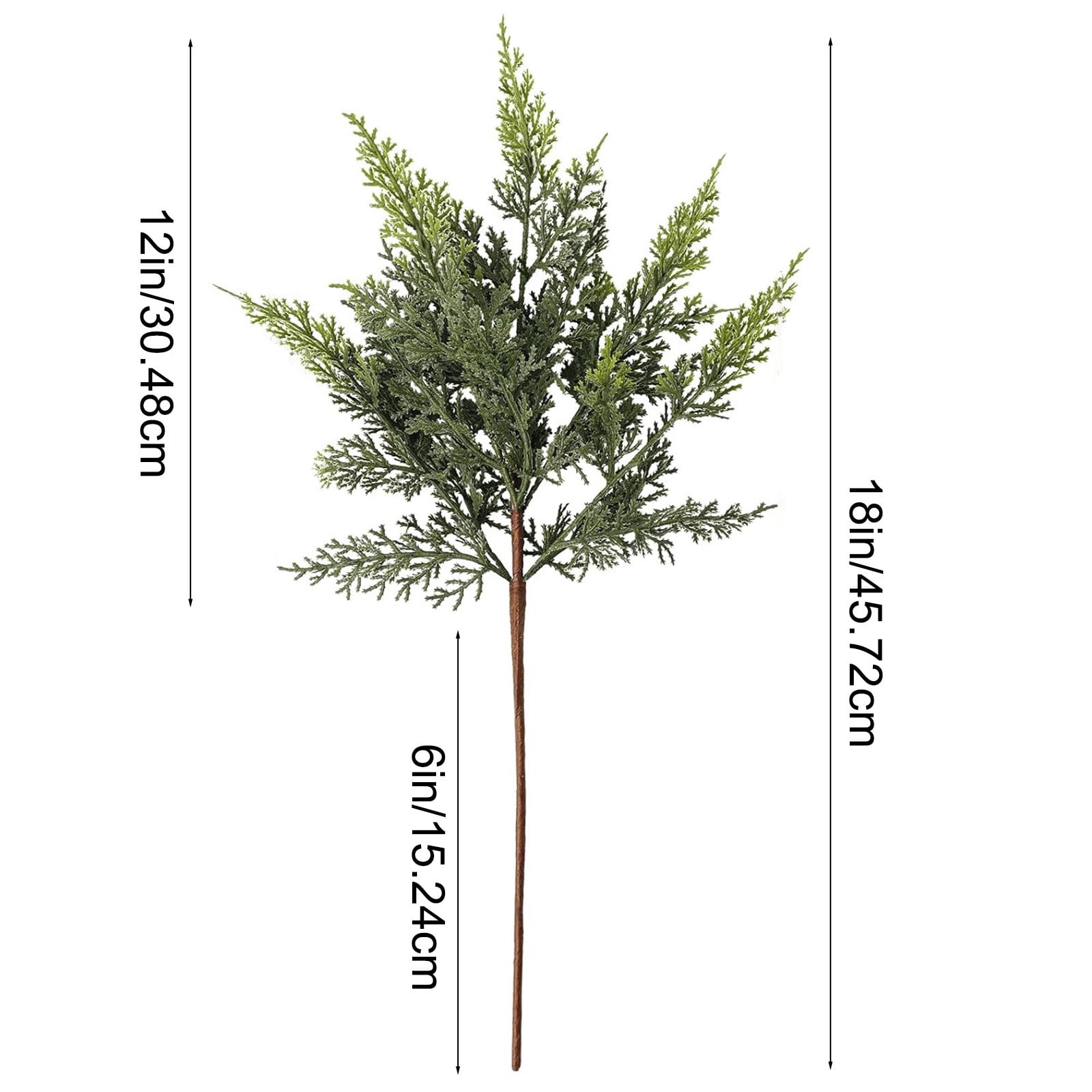 Artificial Thanksgiving Cedar Pine Pick 18 Inch Green Evergreen Stem for Vase Centerpiece and Fall Harvest Home Decor