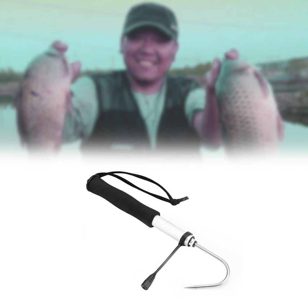Fish Gaff Hook,Retractable Fishing Gaff Stainless Steel Sharp Hook Fishing Gear Hook Tackle with Soft Handle 