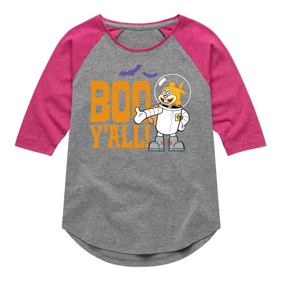 SpongeBob SquarePants - Sandy Boo Y'all - Toddler And Youth Girls Raglan Graphic T-Shirt