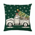 thumbnail image 4 of Christmas Pillowcases 18x18 Set of 4 Cute Xmas Tree  Pillow Cases Linen Cushion Cover Christmas Decorations for Home Bed Couch, 4 of 7