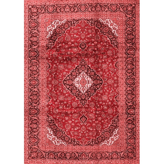 Ahgly Company Indoor Rectangle Medallion Red Traditional Area Rugs, 4' x 6'