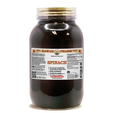 Spinach (Spinacia Oleracea) Dry Leaf Liquid Extract. Expertly Extracted by Trusted HawaiiPharm Brand. Absolutely Natural. Proudly made in USA. Tincture 32 Fl.Oz