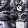 thumbnail image 4 of WIRESTER Acrylic Reel ID Holder Belt Clip Badge Retractable with Alligator Clip for Office Worker, Medical Staffs, Nurse, Doctor, Teacher, Student - Black Siberian Husky Dog, 4 of 5