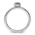 thumbnail image 3 of Auriga 925 Sterling Silver Oval Created Ruby Ring for Women Size- 7, 3 of 6