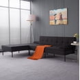thumbnail image 6 of Gewnee 89.4”Convertible Sectional Sofa,L-Shaped Couch with Reversible Chaise,5-Position Adjustable Backrest,Modern Futon Sleeper for Small Spaces Living Room Apartment Office,Black Iron Frame, 6 of 15