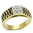 thumbnail image 1 of Alamode TK753-12 Men Two-Tone IP Gold Stainless Steel Ring with Top Grade Crystal in Clear - Size 12, 1 of 1