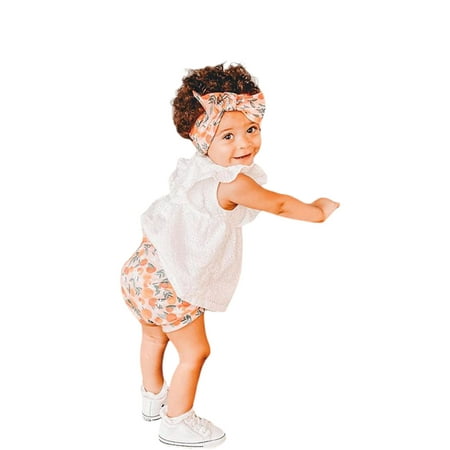 

Nokpsedcb 2PCS Newborn Infant Kids Baby Girls Fly Sleeves Tops and Shorts Summer Outfits White 2-3 Years