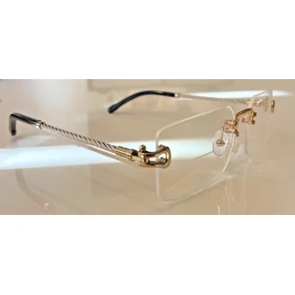 Fred Lunettes Bermude Designer Prescription Eyewear, Gold  display picture 2