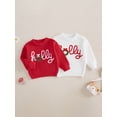 thumbnail image 3 of Kids Toddler Girls Boys Christmas Sweater, 3 6 9 12 18 24 Months 2T 3T 4T Long Sleeve Crew Neck Letters Warm Winter Sweater Clothes, 3 of 9