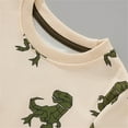 thumbnail image 4 of Bysome Little Boys Sweatshirts Child Casual Crew Neck Long Sleeve Dinosaur Print Fall Beige Pullover Tops Size 5-6 T, 4 of 4