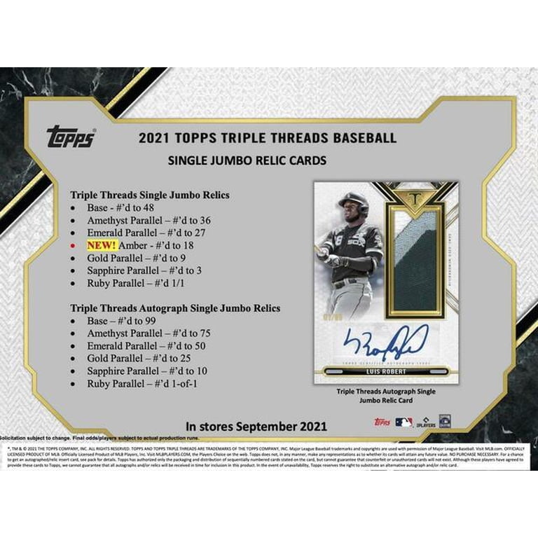 2021 Topps Triple Threads Baseball Hobby Box - Walmart.com