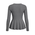 thumbnail image 7 of Aswuknt Women's Fall Winter Ribbed Knit Cardigan Long Sleeve Button Front Peplum Dressy Casual Work Sweater Top, 7 of 7