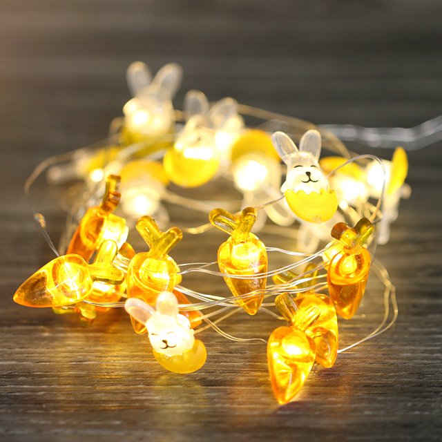 Cadenas De Iluminación Luz 20Lámpara de cortina LED Cuerda Conejo Alambre de cobre para suministros para fiestas de festivales (B) Wdftyju Para estrenar