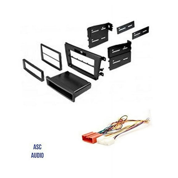 ASC Audio Car Stereo Radio Install Dash Mount Kit and Wire Harness for installing an Aftermarket Radio for 2007 2008 2009 Mazda CX-7 CX7 - Includes Factory Clock Adjust T Wire Harness
