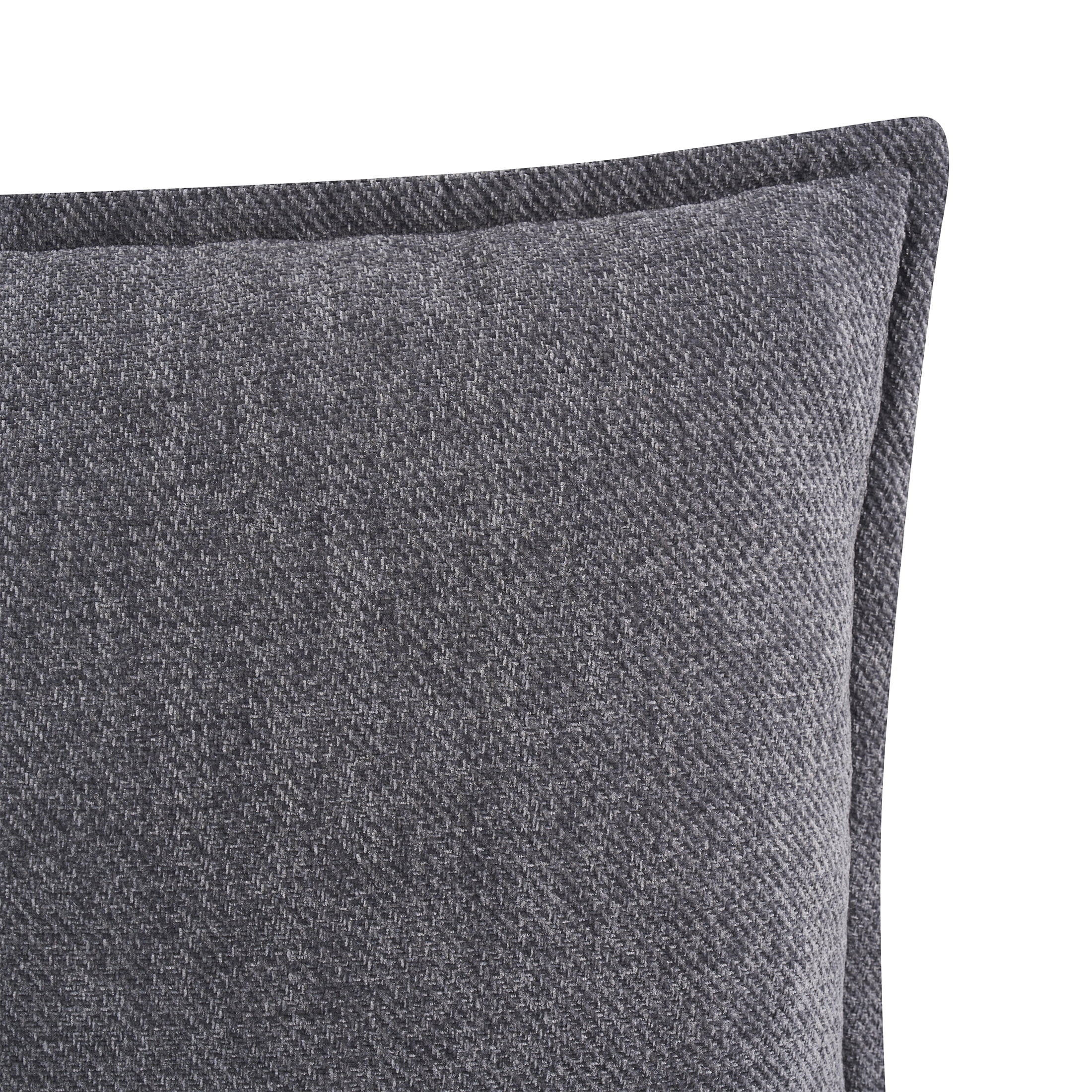 (2 pack) Mainstays 22" x 22" Grey Chenille Flange Decorative Pillow