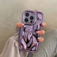 thumbnail image 1 of Glossy 3D Meteorite Texture Plating Silver Phone Case For iPhone 14 13 12 15 Pro Max 11 Camera Protective Metal Color Back Cover, 1 of 7